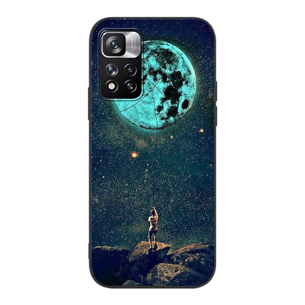 Little Prince Watercolor Art Case for Xiaomi Redmi Note 9S 9 8 10 11 Pro 9C 9A 7 8T 7A 8A 6A 6 10S Black Soft Cell Phone Cover