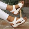Women's Flower Wedge Sandals  Summer Platform Sandals Chunky Heel Open Toe Beach Shoes Casual Outdoor Sandals