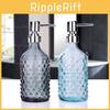 Modern Glass Hand Soap Dispenser 400ml With Pump And Decorative Embossed Design For Household