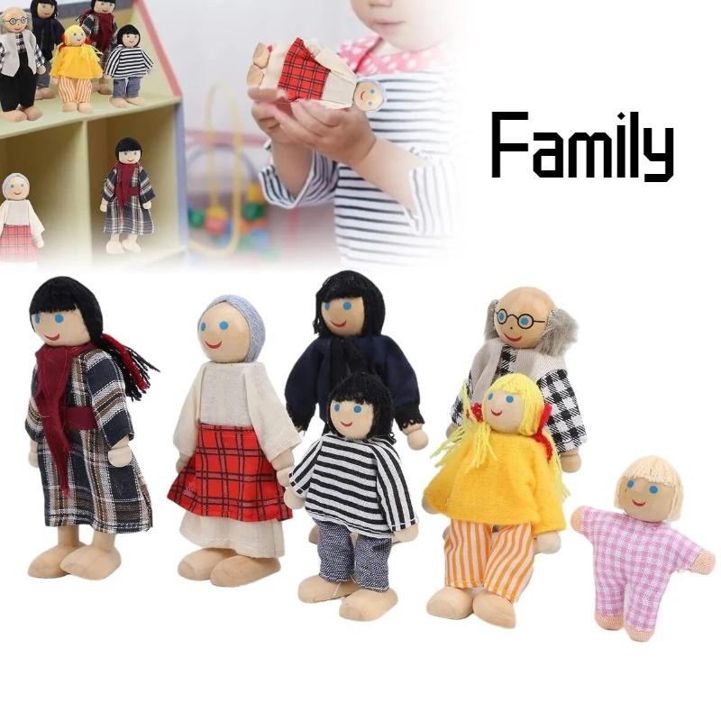 Handcrafted Wooden Family Puppets Jointed And Lifelike Ideal For Display Or Play