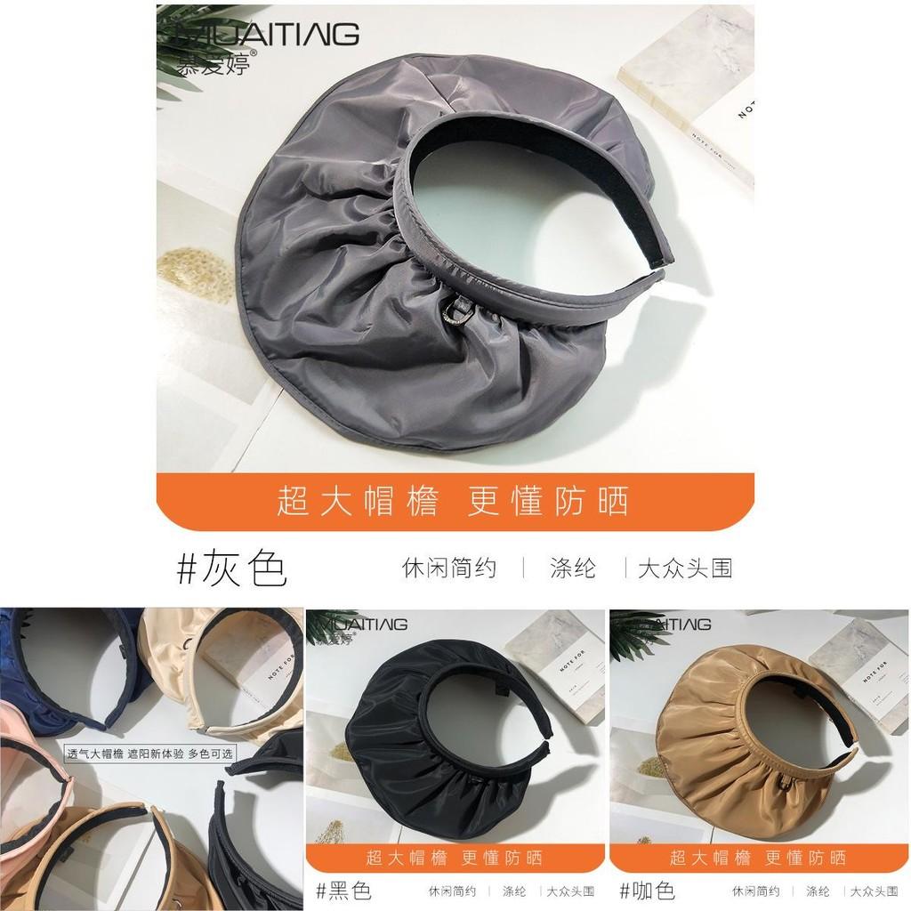 Trendy Women's Sun Hat Uv Protection Wide Brim Visor Breathable Cotton Polyester