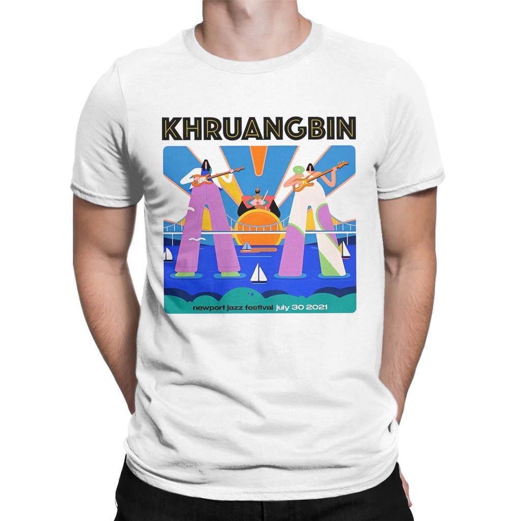 Magliette Jazz Newports Khruangbin da Uomo Top in Cotone Divertenti Manica Corta Girocollo Maglietta Magliette Estive