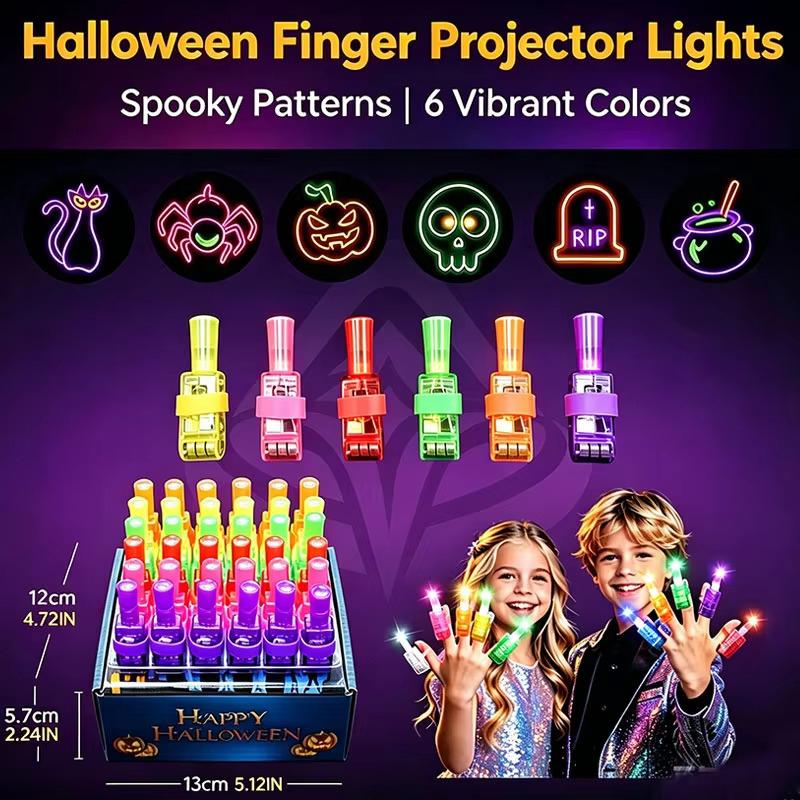 24Pcs Halloween Led Finger Lights Neon Party Favors Glow In The Dark Rave Party Supplies Goodie Bag Stuffers Box Prizes