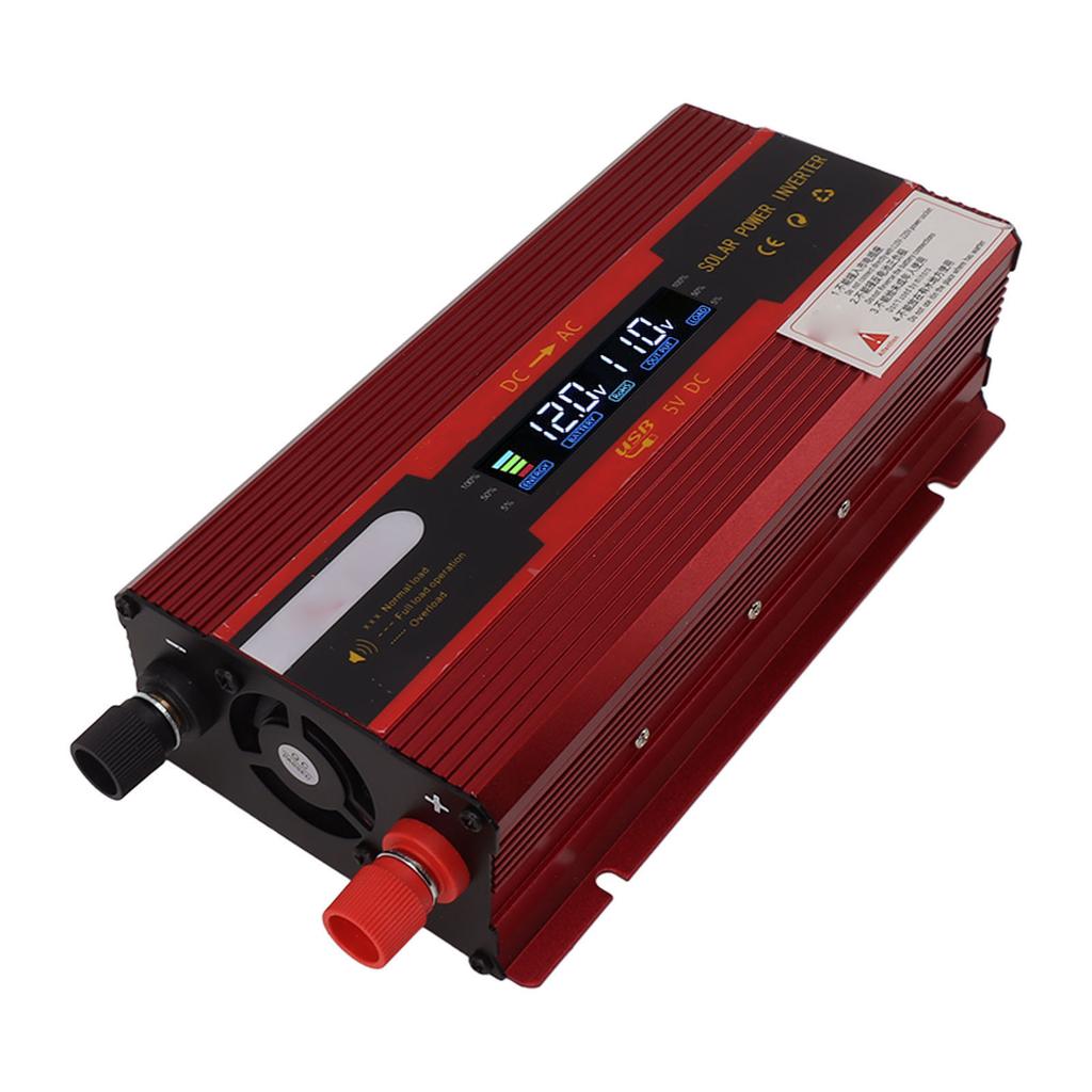 Car Inverter Red LCD Display Multifunctional Protection 4000w 12v 24v to Inverter for Vehicles