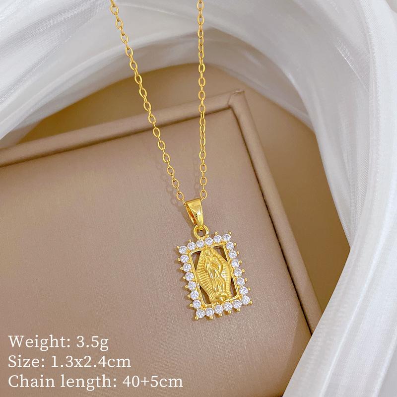 Light Luxury Moon Full Of Diamonds Micro-Inlaid Design Temperament Shining Necklace Female, Simple Pendant