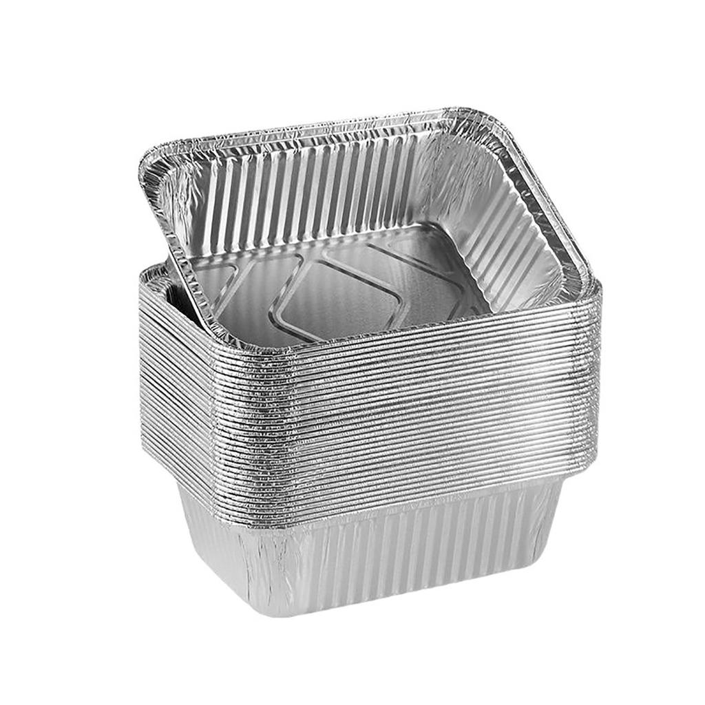 Aluminum Frying Pan With Lid, Disposable Foil Frying Pan 50 Pieces