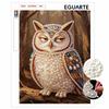 Wise Owl Pattern 5D Pearl Painting Kit with Frame DIY Sparkling Bead Canvas Art Relaxing Craft for Home Living Room Wall Decor
