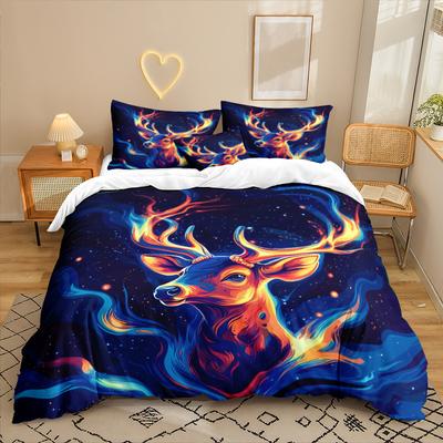 Elk Series 3D Digital Printing Three-Piece Bedding Kit Bed Sheet Quilt Cover