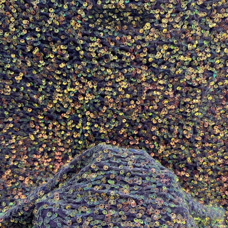 Barevná lesklá flitrová látka Olejově lesklá tylová látka Materiál na svatební šaty Různé styly Domácí flitrová látka Ozdoba oblečení