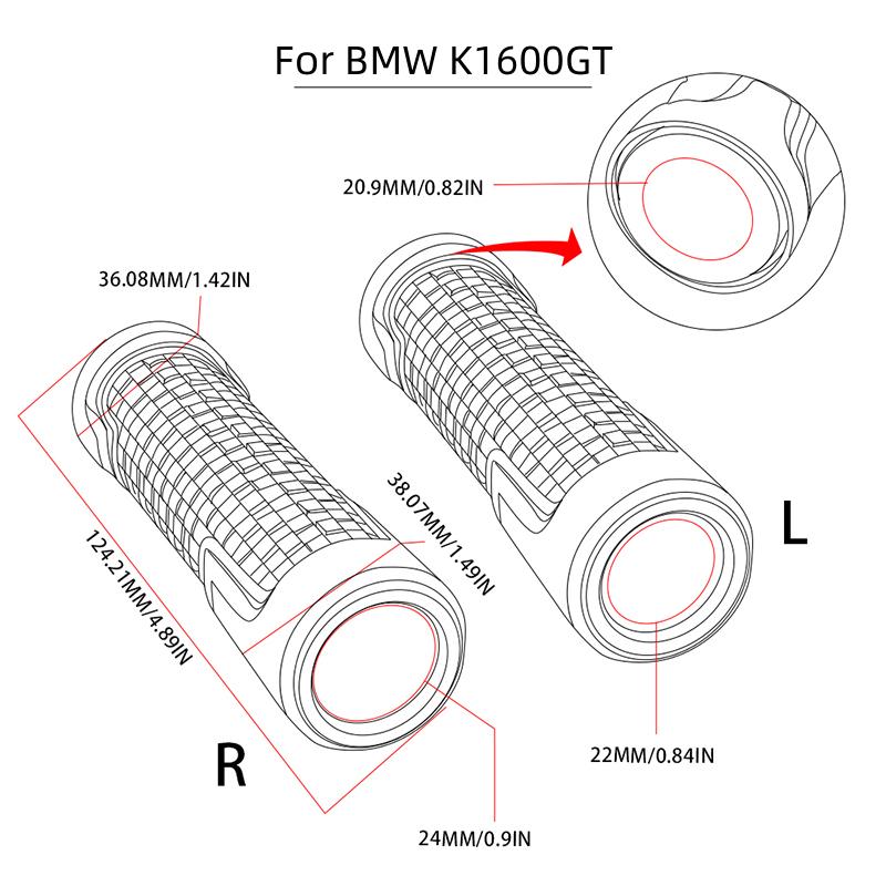 For BMW K 1600GT K1600 GT K 1600 GT 2016-2025 Motorcycle Accessories CNC Handlebar Grips Handle Grip Protector Handle Bar