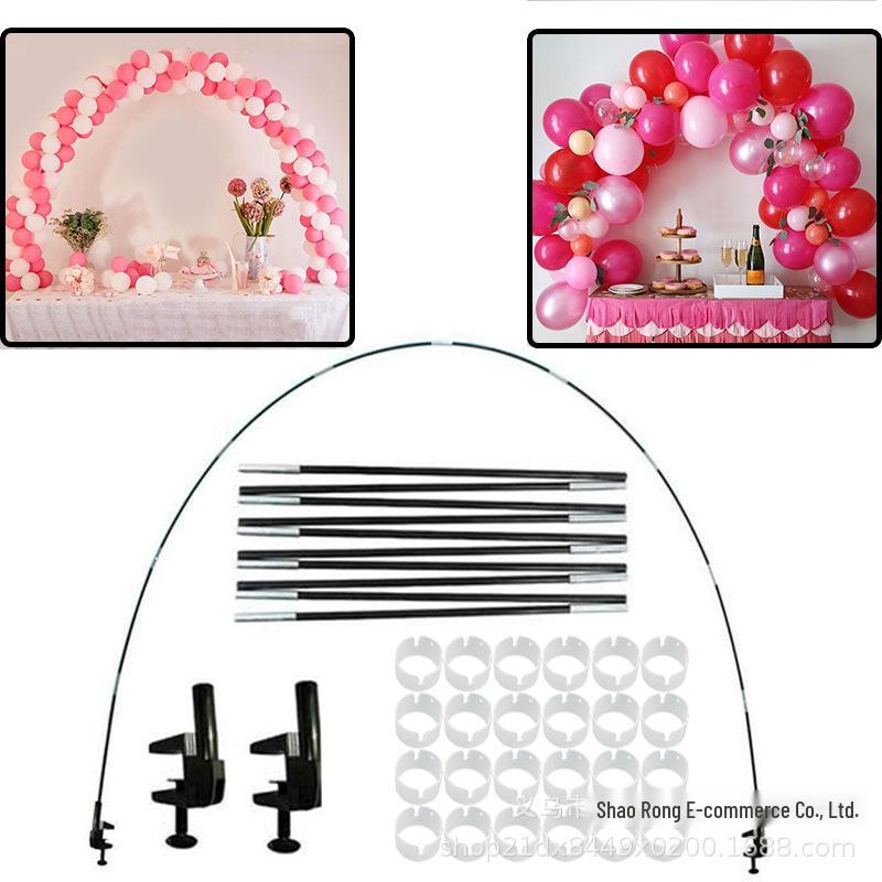 15-Section Fiber Rod Balloon Arch Kit with Water Bag Base for Birthday, Wedding, or Christmas Decorations