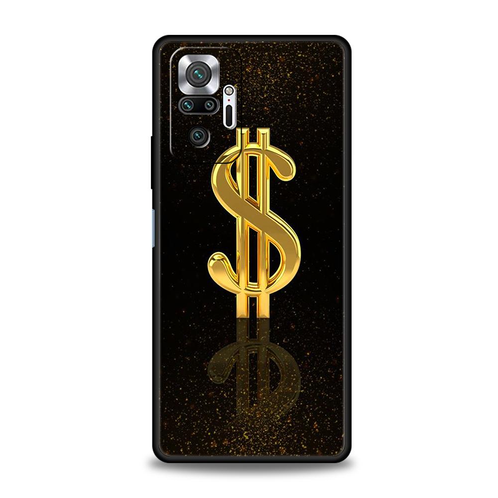 USD Dollar Cash Luxury Phone Case Cover for Redmi 14C 10C Note 14 13 12 10 11 Pro Plus 7 8T K40 K50 Gaming Pro Plus 5G TPU Shell