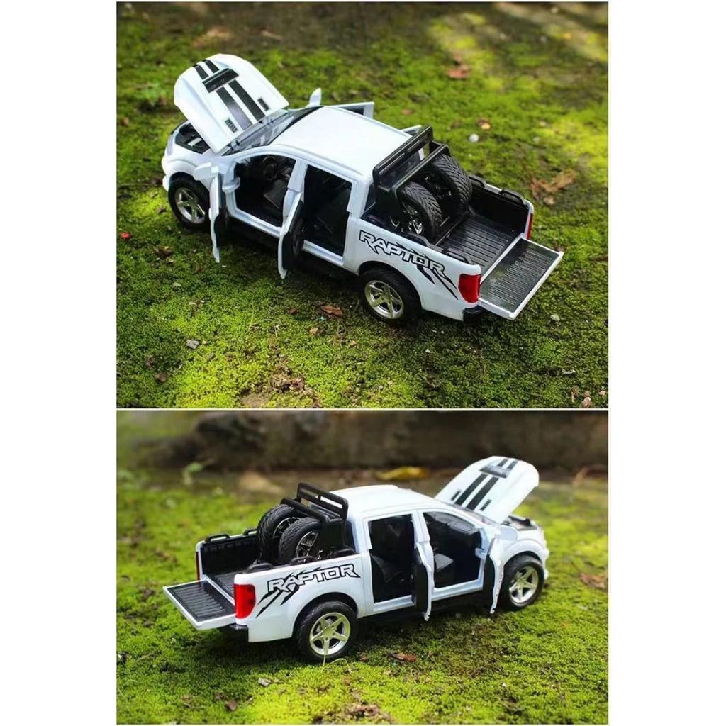 1/32 Ford Raptor F350 Pickup Alloy Car Model Diecast Metal Off-road Vehicles Car Model Simulation Sound and Light Kids Toys Gift
