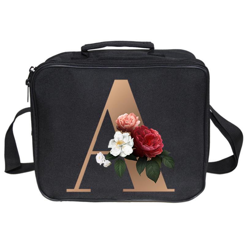 

New 26-letter printed lunch bag large capacity multi-pocket lunch box bag 26*22*12cm