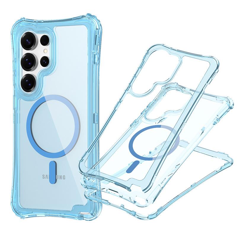 New Samsung S25 ULTRA Magnetic Transparent Three In One Phone Case