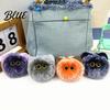 Pompom Bag Charm Plush Cat Ball Keychain Fluffy Kitten Charm Keychain Pendant with Fuzzy Metal Lobster Clasp Backpacks Keys Decorative Accessory