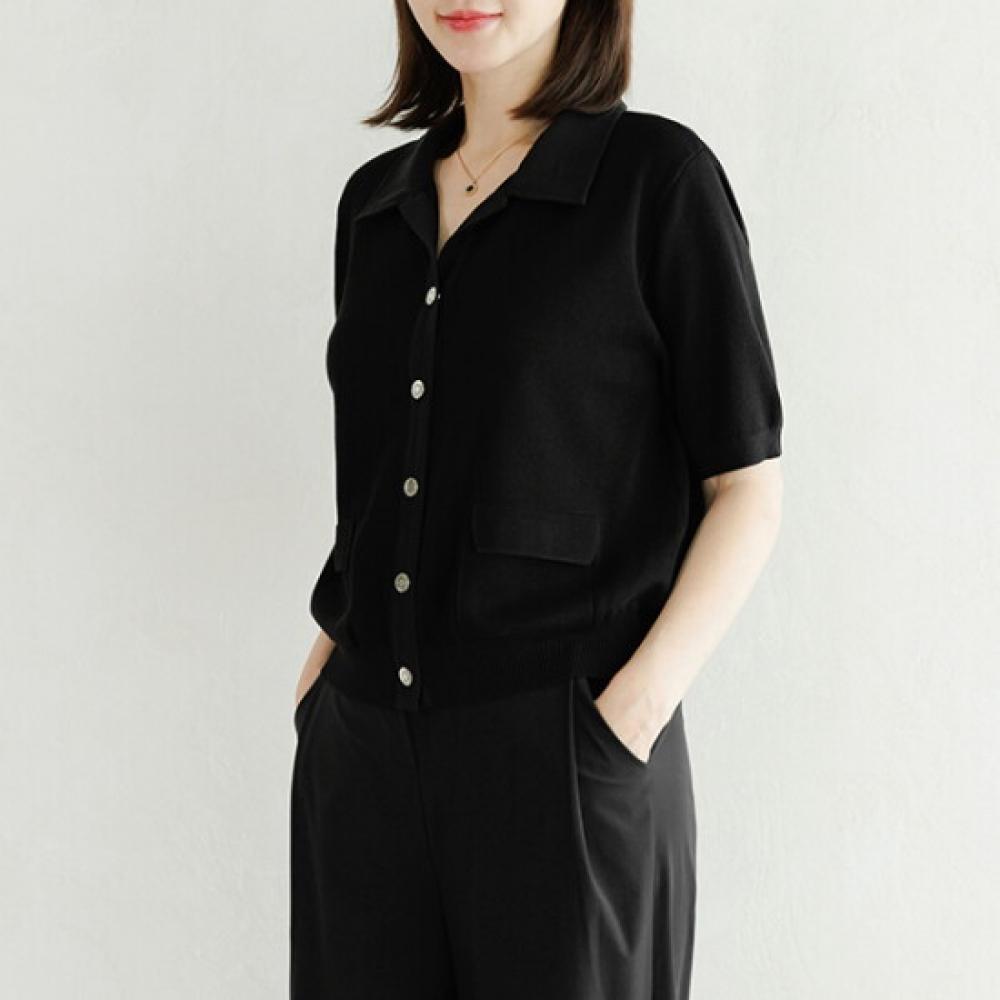 Dedra Short Open Collar Knit Knf3033