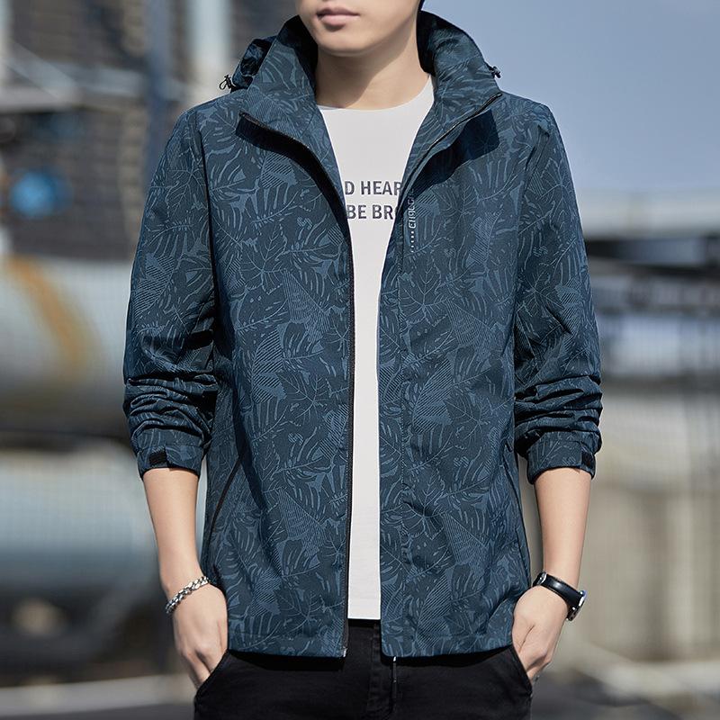 Spring and Autumn Stand-up Collar Korean Version of Hooded Fashion Trend Couple's Thin Top Jacket Men's and Women's Casual Jacket