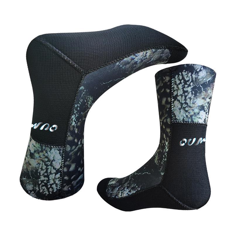 Korean Neoprene Non-Slip Wear-Resistant Dive Socks, 3/5/7mm, Warm & Quick-Drying, Mid-Calf Beach & Outdoor Use