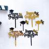 5-Pack Acrylic Cake Toppers for Graduation Parties Black,Gold for High School/College/University Graduation Party