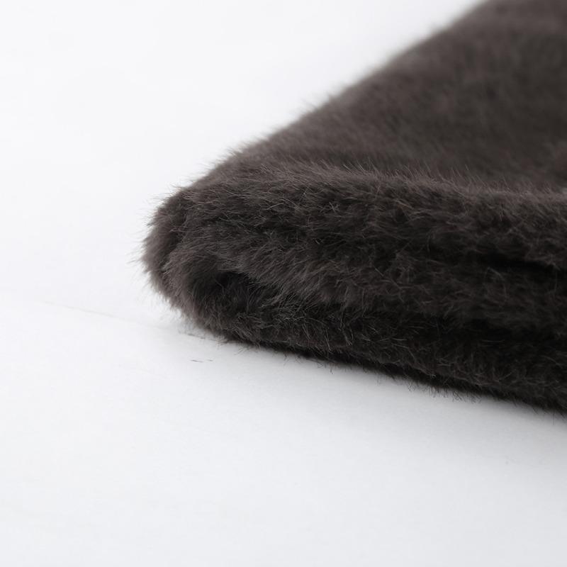 Vestă elegantă, caldă de iarnă, pentru femei, mărimea S, din blană artificială de nurcă, cu gât înalt, fără mâneci