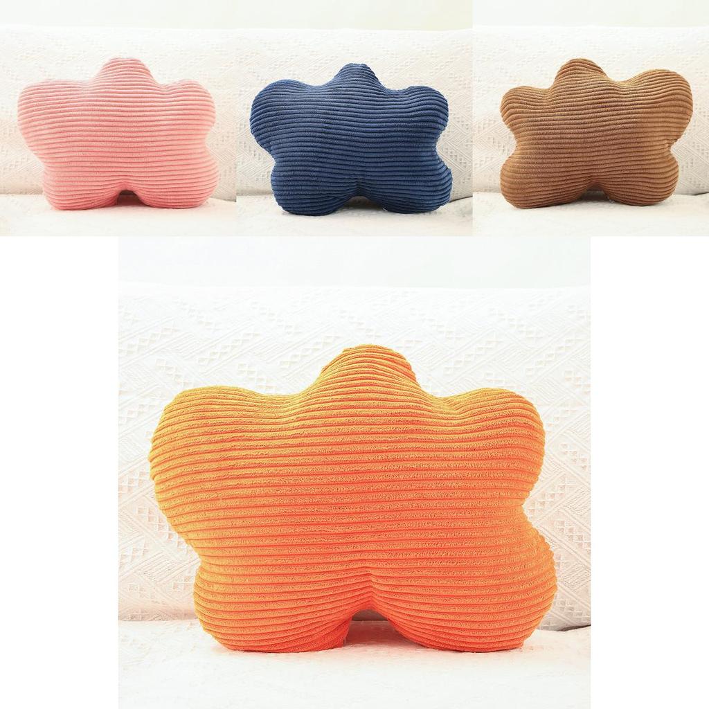 Nordic Style Stripe Round Cloud Flower U Shaped Cushion With Plush Velvet Cover For Living Room Sofa Decor