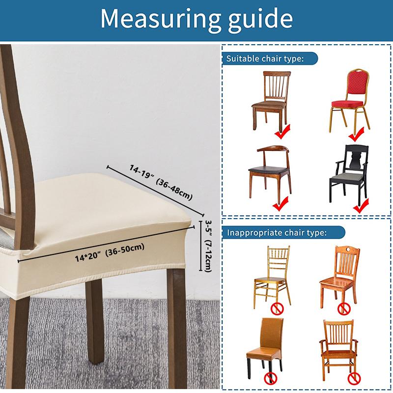 Waterproof Elastic Chair Seat Cushion Covers for Dining Chairs Washable Stretch Seat Protectors for Dining Room Party Banquet