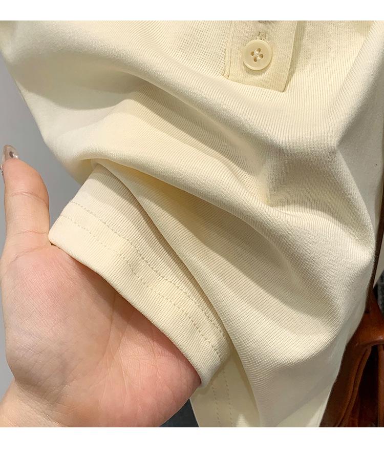 Women's Contrast Square Neck Short Sleeve Cropped T-shirt, Summer 2026 Style, Petite, Slimming, Pure Desire