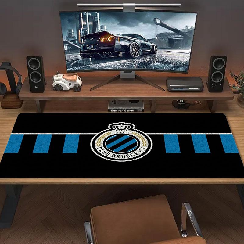 Club Brugge KV Logo Large Size Mouse Pad Large Gaming Table Cushion Non-slip Laptop Tablet Big Mousepad XXL Mat Mini PC Playmat With Lock Edge