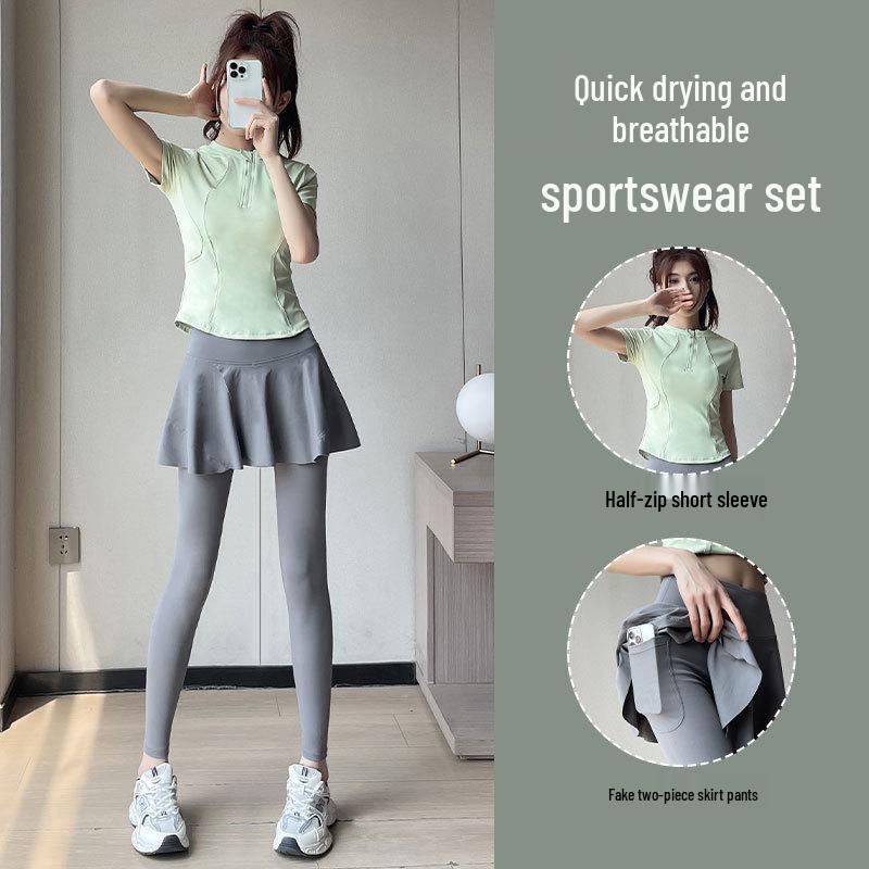 Women's Summer 2024 High-End Sportswear Set: Climbing, Running, Badminton, Yoga Skirt & Pants