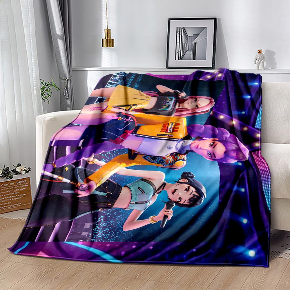 K-pop Fashion Fusion Blanket Soft Warm Cozy Perfect for Couch Bedding Livingroom All-Season Use Playful Design Perfect Gift for Relatives and Friends