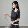 100% sheep wool round neck short sleeved wool sweater for women 2026 spring and autumn casual versatile short knitted top