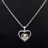 Ethiopian Opal and Garnet Sterling Silver Pendant - Gemstone Jewelry
