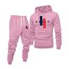 Men's Printed Hooded Sweatshirt And Sweatpants Casual Sports Suit