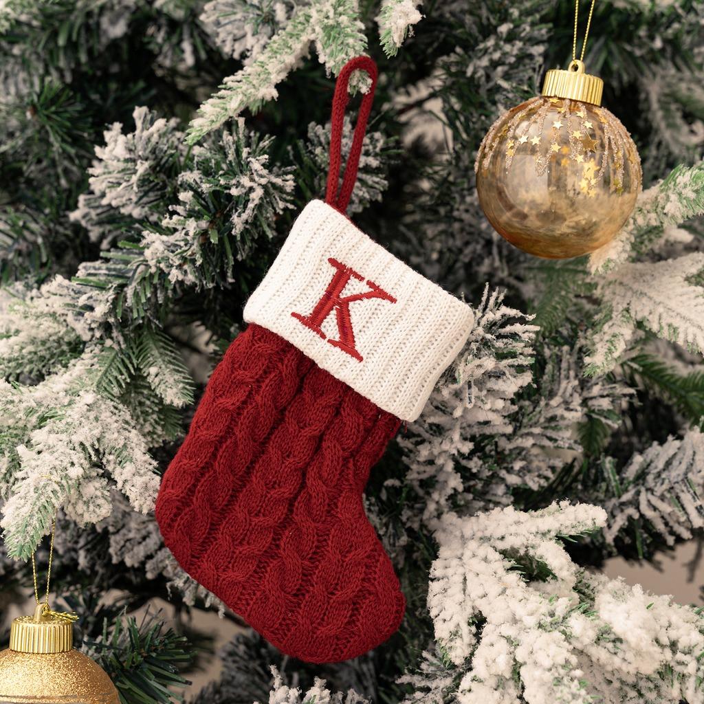 Snowflake Stocking Embroidered Paw Print Stocking Holiday Home Decor Ivory Christmas Stocking Ornament For Gift Wrapping Holiday