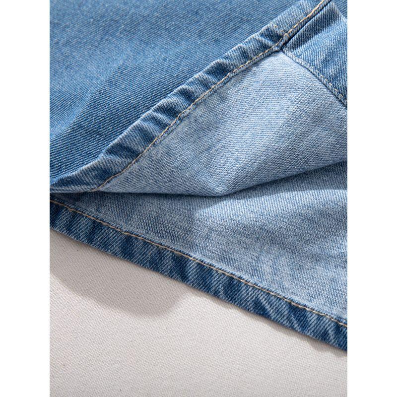 Long Sleeves American Minimalist Autumn Casual Denim Shirt