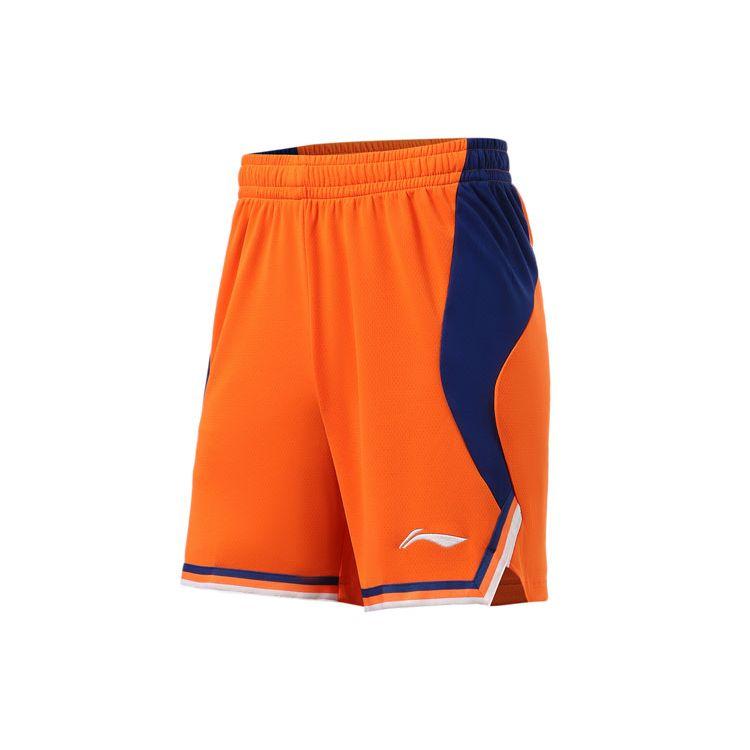 Li Ning Sports Basketball Series Lässiger Atmungsaktiver Basketball-Wettkampfanzug Herren Sportbekleidung Sonnenschein-Orange AATR009-2