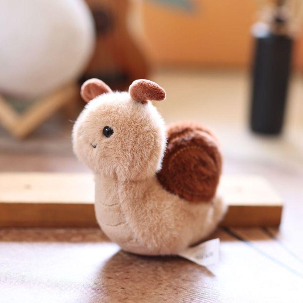 Small Spider Insect Plush Toy Cartoon Cute Snail Bee Keyring Insect Doll Keychain  Birthday Gift