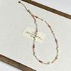 Retro Natural Stone & Freshwater Pearl Necklace - High-End Clavicle Chain for Women