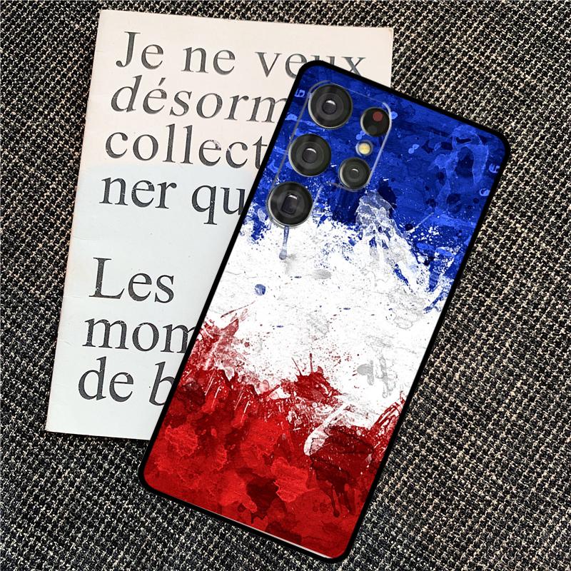 France Flag For Samsung Galaxy S24 S23 Ultra S22 S20 S21 FE S8 S9 S10 Note 10 Plus 20 Ultra Phone Case