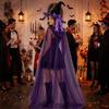 Hooded Mesh Witch Hat Hooded Cloak Role Play Halloween Cosplay Hooded Cape  Women Party