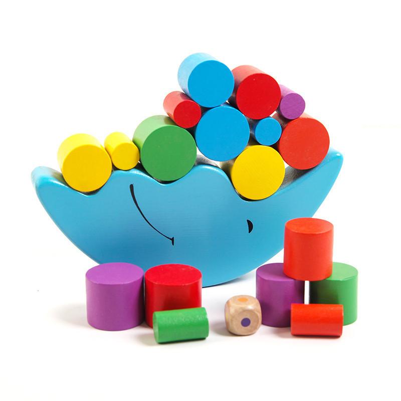 Wucifang Bags Wooden Moon Balance Block Game Stacking Balance Toy Montessori Fine Motor Training Learning Playthings Ideal For Children Children