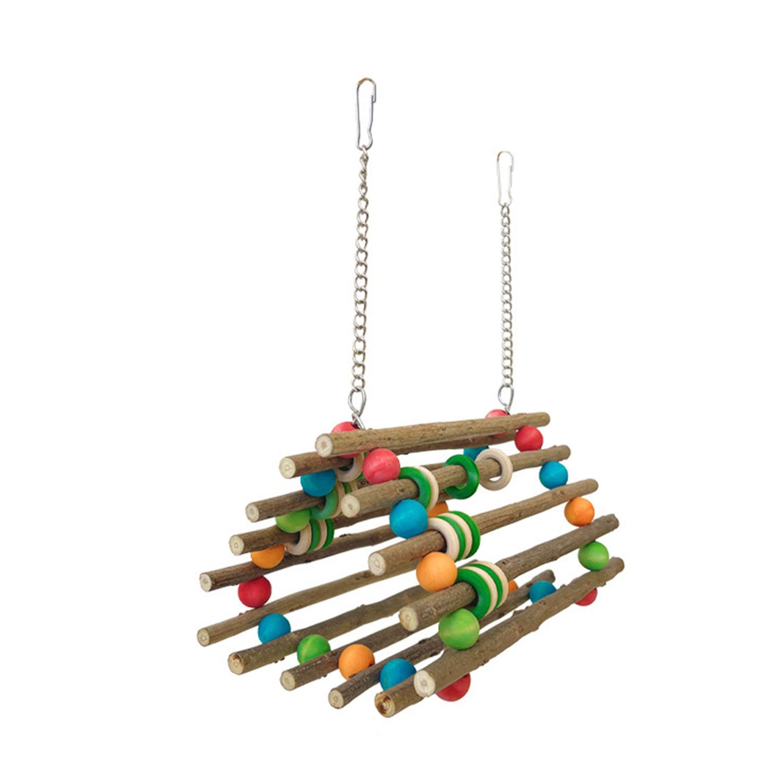 

Игровой туннель для птиц, игрушка для добычи пищи, клетка для птиц, стоячие качели, маленькая клетка для птиц, деревянные бусины, качели для тренировок с кольцами для конур