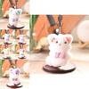 Cute Animal Plush Doll With Checkered Bow Decoration For Bags And Keys