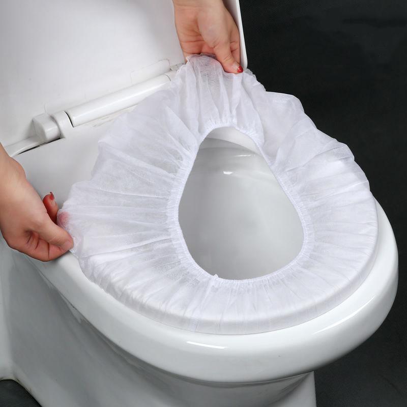 Non-woven Disposable Toilet Seat Cushion Travel Portable Anti-bacterial Toilet Cover Portable Home Waterproof Toilet Ring 30 Pcs