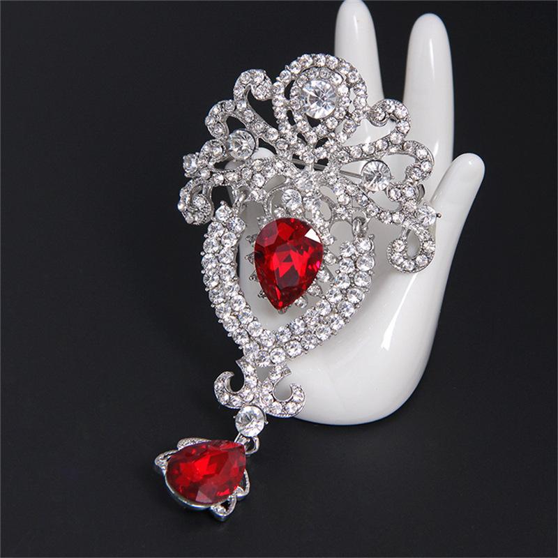 Fashion Luxury Rhinestone Crystal Waterdrop Brooch For Women Clothing Coat Jewelry Accessries Gifts