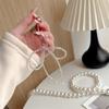 Unique Keyring Decoration with Bead Bowknot Heart Decorative Keychain for Bag