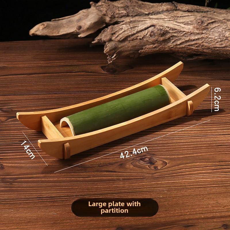 Kreatives Geschirr Kommerzieller Hot Pot Frisch geschnittene Rindfleischplatte Spezielle Grill-Hot-Pot-Restaurant-Platte aus Bambus und Holz