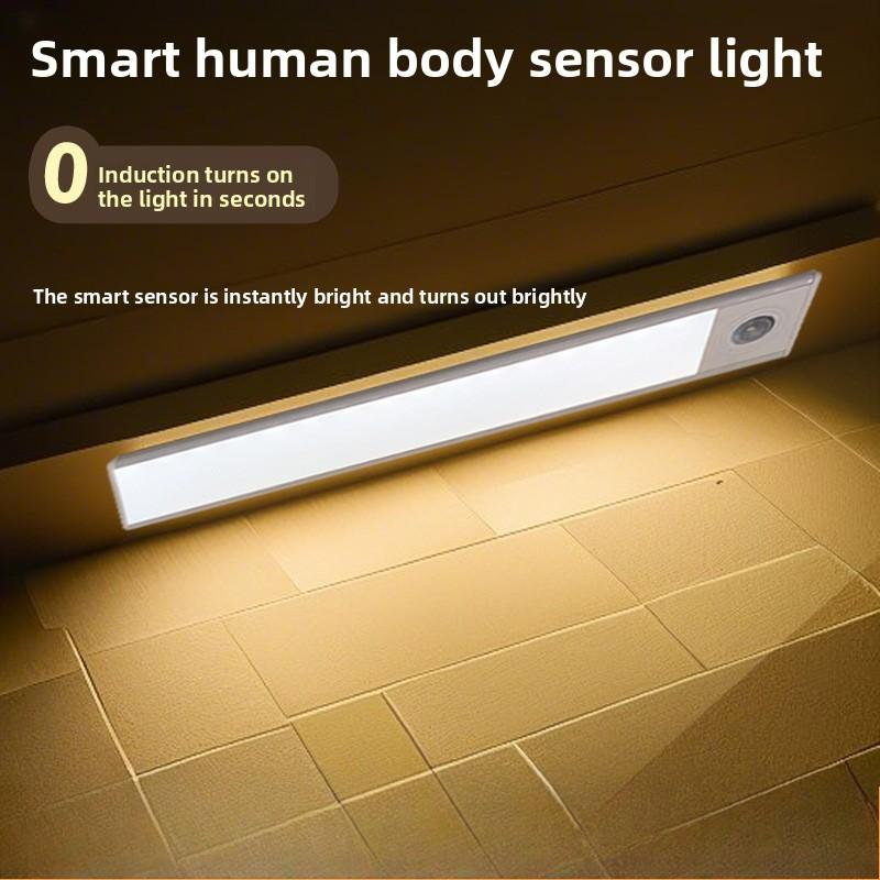 Ambient Light Human Body Sensor Light People Come To Light Led Rechargeable Long Cabinet Wardrobe Stairs Induction Night Light