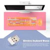 Wireless Keyboard Mouse 104 Keys Ergonomic Cute Desktop Game Keyboard Mouse Kit for Girls for Home Work Gaming